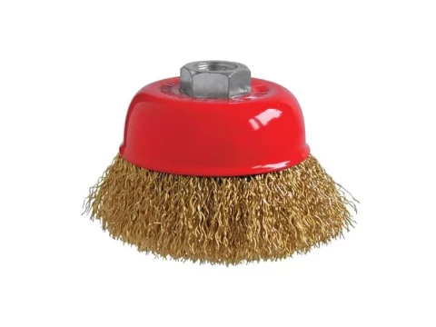 NOVIPro Щётка-крацовка "чашка", M14 ø75мм, латунированная проволока