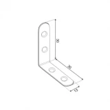 Leņķis mēbelēm 30x30x13x2.0mm, 4gab/iep