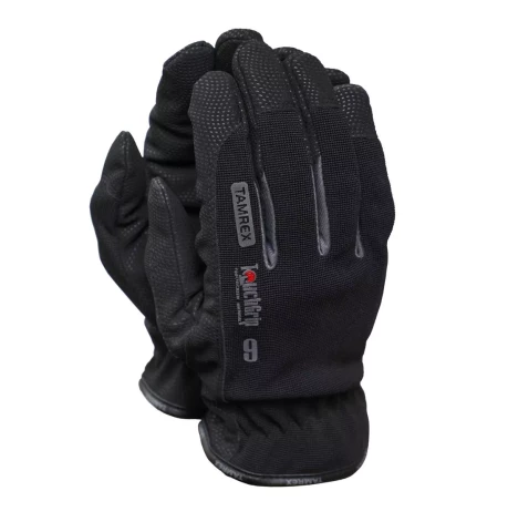 Cimdi sintētiskās ādas TouchGrip melni TAMREX 7/S
