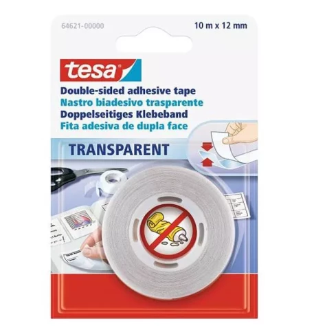 Двуст Лента ПП Прозр 10м:12мм Блистер