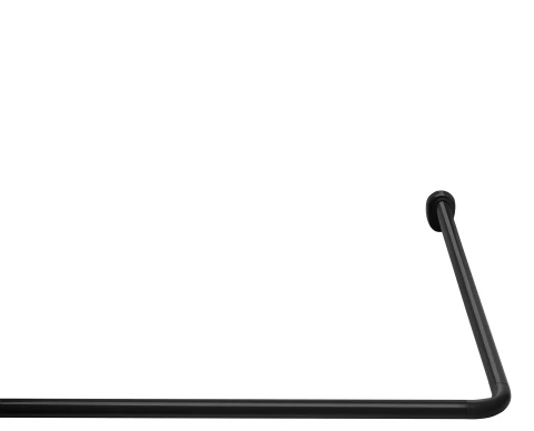 Ridder Dušas aizkaru stienis Wien stūra D25 mm, melns, alumīnijs