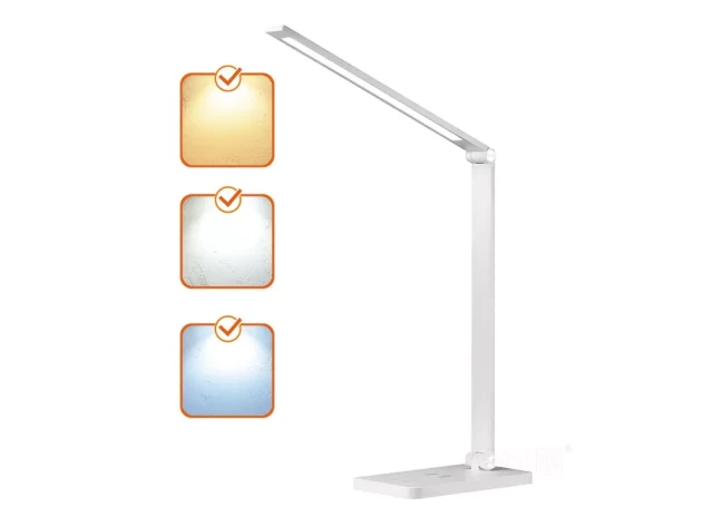 LED2B Galda lampa NOBLITE Q 7W/3CCT 420lm ar bezvadu lādētāju balta