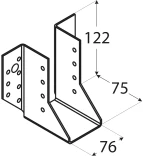 Brusu kurpe ārējā  76x122x75x2.0 mm