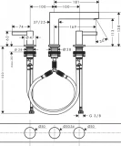Hansgrohe izlietnes maisītājs Finoris 110, 3 caur uz virsmas push-open, matēts melns HG76033670 xx