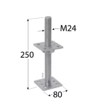 Brusas balsts 90 80x250  regulējams