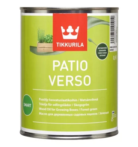 Tikkurila PATIO VERSO 0.9L Зеленое масло для дерева