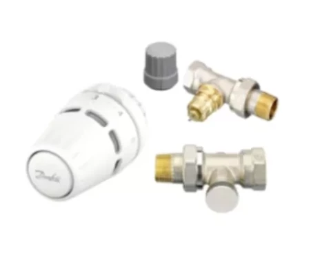 Danfoss Комплект радиаторных термостатических клапанов, прямой, DN15, 015G5302
