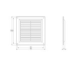 Ventilācijas reste PLAKANA kvadrāta 150x150mm brūna