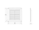 вентиляционная решетка пластмассовая, 150x150mm, коричневая