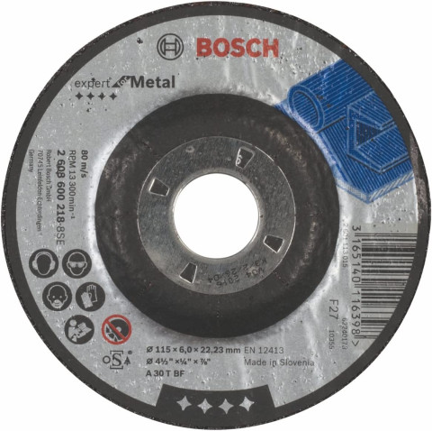 Slīpdisks metālam  115x22.2x6.0mm, Bosch