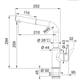 FRANKE virtuves maisītājs, izvelkams uzgalis Urban Kašmirs, 115.0595.093