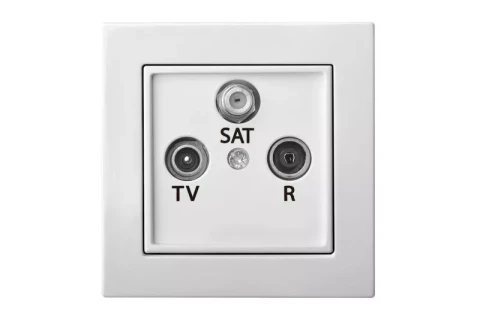 LIREGUS EPSILON BALTS rozete TV+R+SAT caurejoša B/R