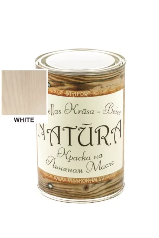 Stafor Natura 1L balta  Lineļļas krāsa