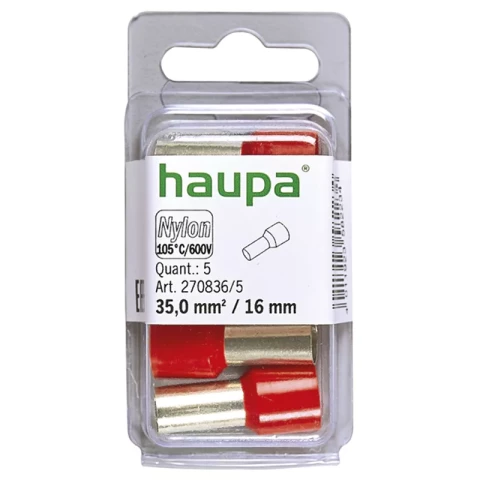 Kabeļu āderuzgalis  35/16 sarkans 5gb/iep.