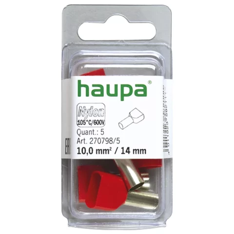 Kabeļu āderuzgalis dubultais  10/14 sarkans 5gb/iep.