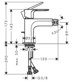 Hansgrohe bidet mixer Rebris E, with pop-up, matte black, HG72211670