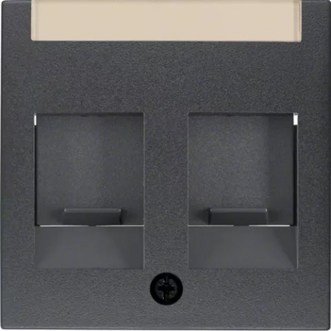 BERKER S1 melna centra plate 2XRJ