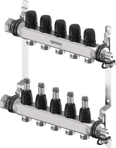 Uponor Vario S manifold with flow meters FM, 5XG3/4", 1140836