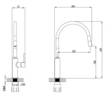 Faucet for kitchen sink Vento Cucina Flexy 2 black/chrome WCC16F18C