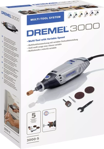 3000-5  sērijas rotācijas instruments ar 5 piederumiem, DREMEL F0133000JU
