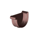 Gutter end cap, left, D100, brown, Gamrat, PVC