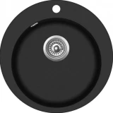 Kitchen Granite sink Aquasanita SR100-601W Built-in, Black + drain with overflow