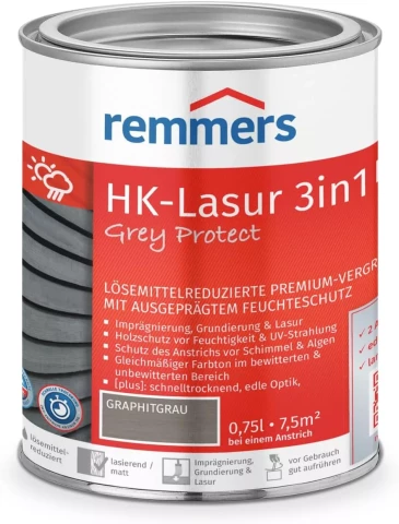 Remmers HK-Lasur Plus 3in1 0.75L Graphite gray Wood stain