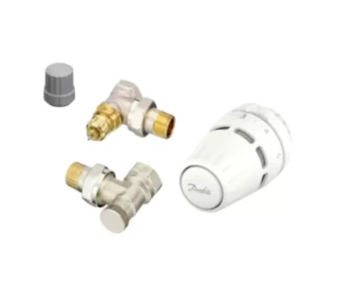 Danfoss Комплект термостатических клапанов для радиатора, угловой, DN15, 015G5301