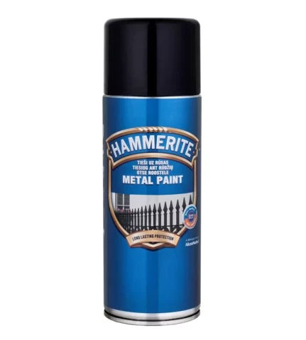 HAMMERITE SMOOTH FINISH (ГЛАДКАЯ ПОВЕРХНОСТЬ, глянцевая) 400 мл спрей, черная