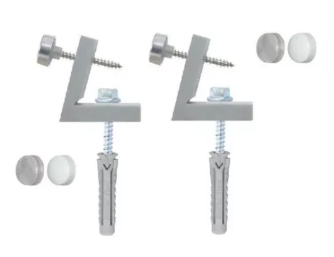 WC poda stiprinājumu k-ts no sāna balts/hroms