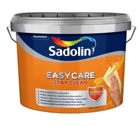 Матовая акриловая краска для стен Sadolin EasyCare BW 2.5l