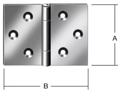 Wide hinges 80x120mm Steel / ZN
