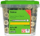 Skrūve kokam ESSDRIVE 6.0X80 ārdarbiem CS 100gab/iep., ESSVE 137128