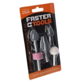 Slīpēšanas uzgaļi urbjmašīnai komplekts, 5gab/iep, FASTER TOOLS 2524