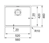 FRANKE фрагранитная раковина Kubus 2 KNG 110-52,560х460мм,встраиваемая, матово-черная 125.0627.319