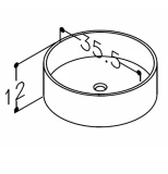 KAME Tondo izlietne ,35 cm,matēti balta WB353512MW