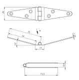 KA Eņģe durvju pieliekamā  170x28mm, cinks universālā