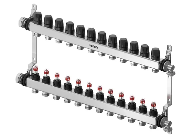 Uponor kolektors  Vario S ar plūsmas mērītājiem FM, 12xG3/4", 1140843