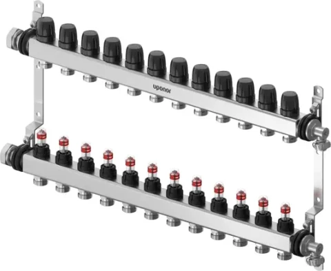 Uponor kolektors  Vario S ar plūsmas mērītājiem FM, 12xG3/4", 1140843