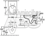 Villeroy & Boch O.Novo pods Rimless, stiprināms pie sienas, 360x560mm ar SC vāku, 5660HR01