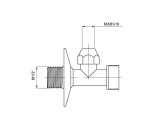 Rubineta dekoratīvais ventīlis zem izlietnes M1/2"xM3/8"x10mm, hroms