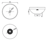 Izlietne liekama uz virsmas TINOS 39.5cm pelēka/marmora efekts, matēta