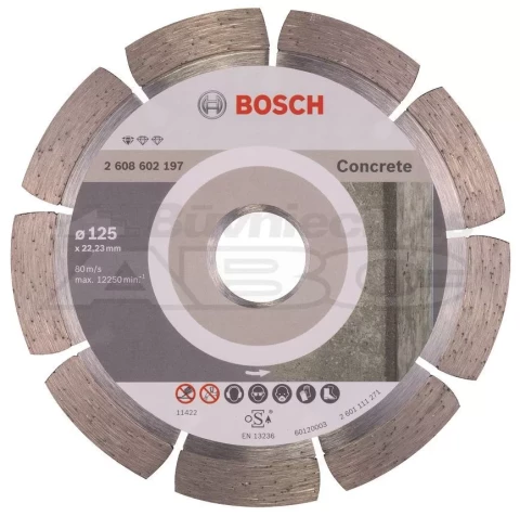 Dimanta ripa Betonam segmenta BPE 125x22.23mm, BOSCH 2608602197