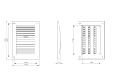 ventilation grille plastic, 250x170mm, adjustable