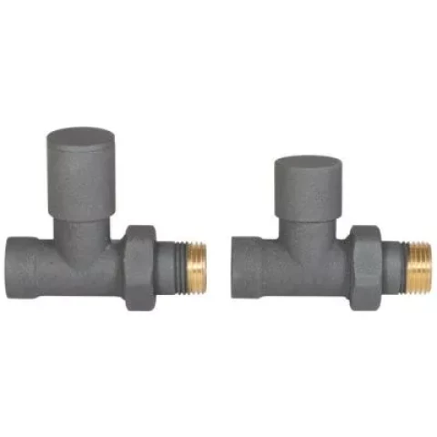 Radiatora krānu komplekts , taisns,antracīts/grafīts