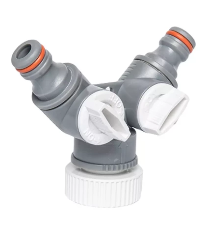 Trīsdaļīgs konektors WHITE LINE ar ventīļiem 1"-3/4" F  BRADAS