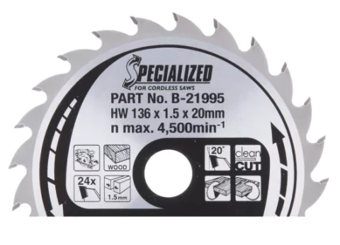 Пильное полотно по дереву 136x1,5x20 мм 20° T24 MAKITA B-21995