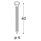 Enkurnaglas 4.0x40mm,  1.0kg/iep