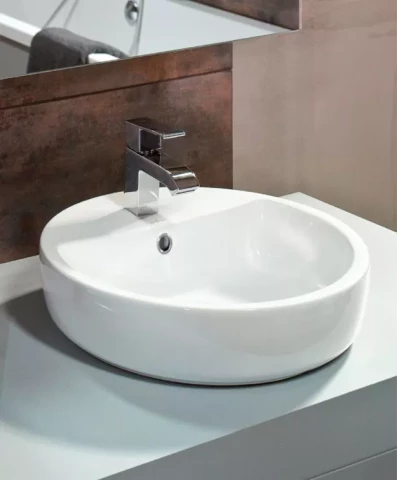 Cersanit izlietne liekama uz virsmas Caspia Ring 44cm ar caurumu maisītājam