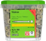 Skrūve kokam ESSDRIVE 6.0X90 ārdarbiem CS 100gab/iep., ESSVE 137130